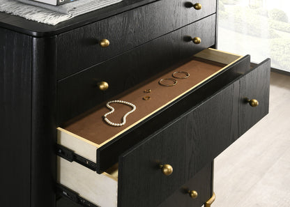 Janine 5-drawer Bedroom Chest Black