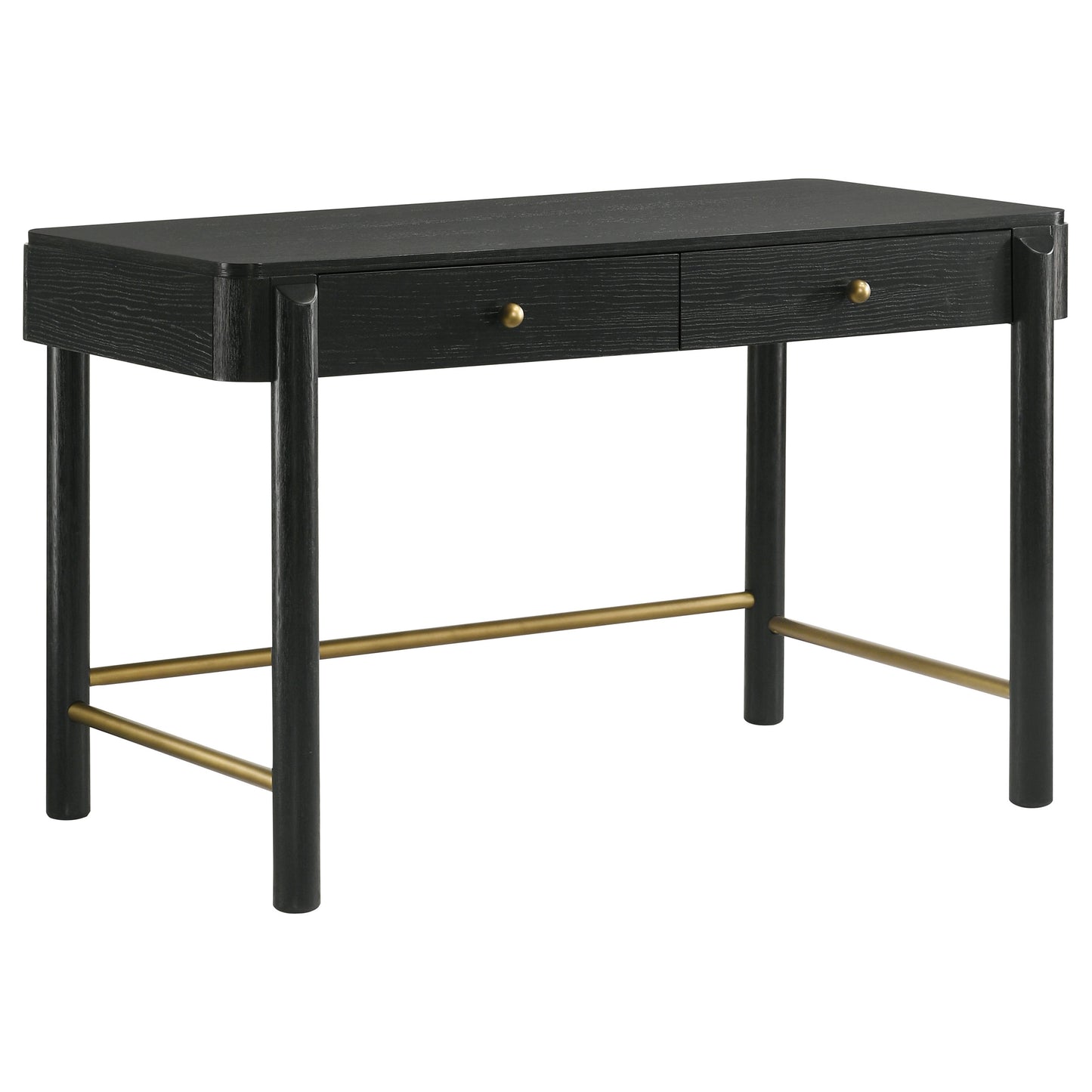 janine 2-drawer vanity desk makeup table black