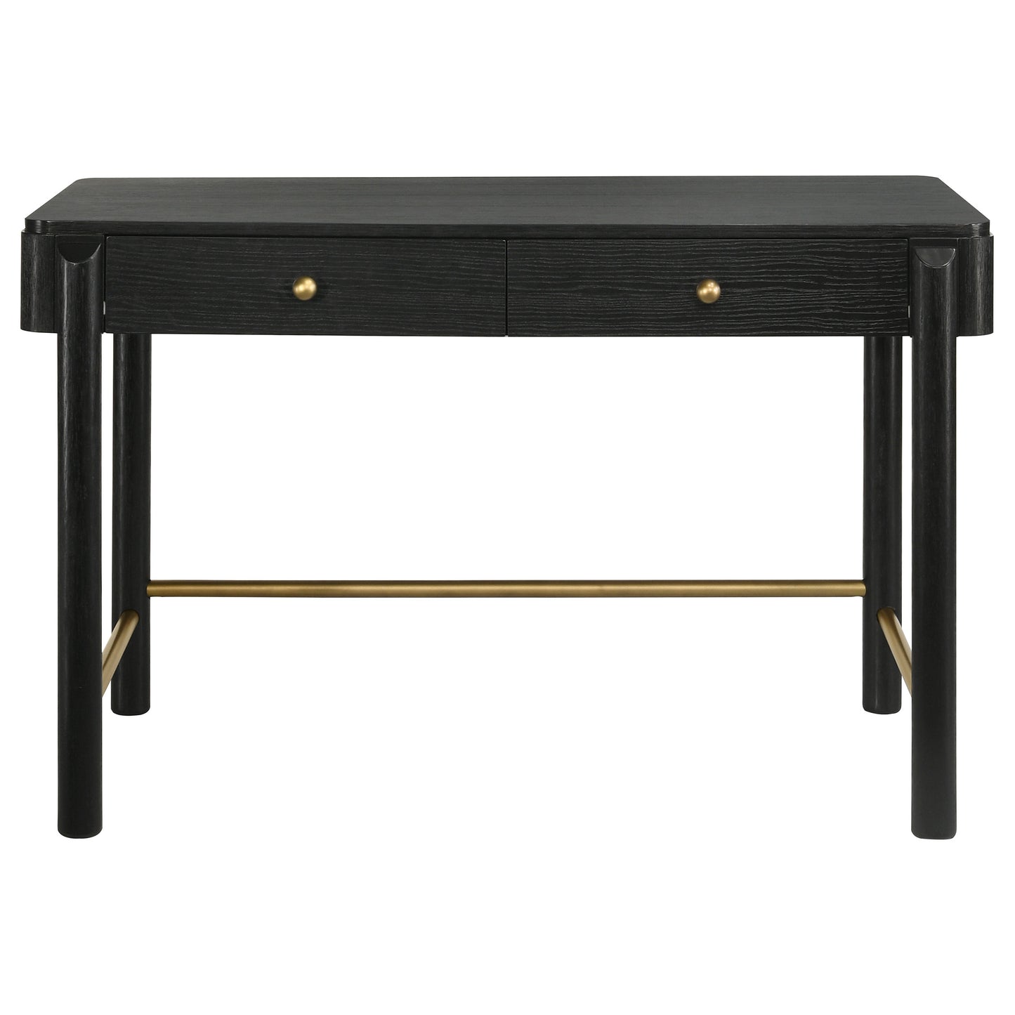 janine 2-drawer vanity desk makeup table black