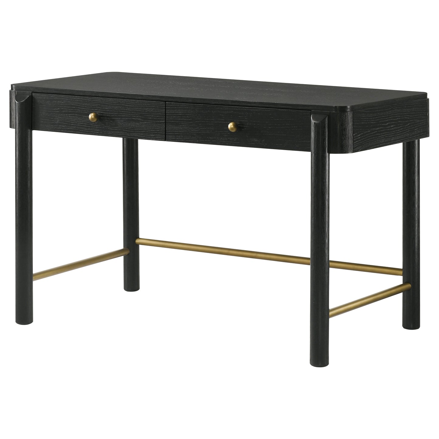 janine 2-drawer vanity desk makeup table black