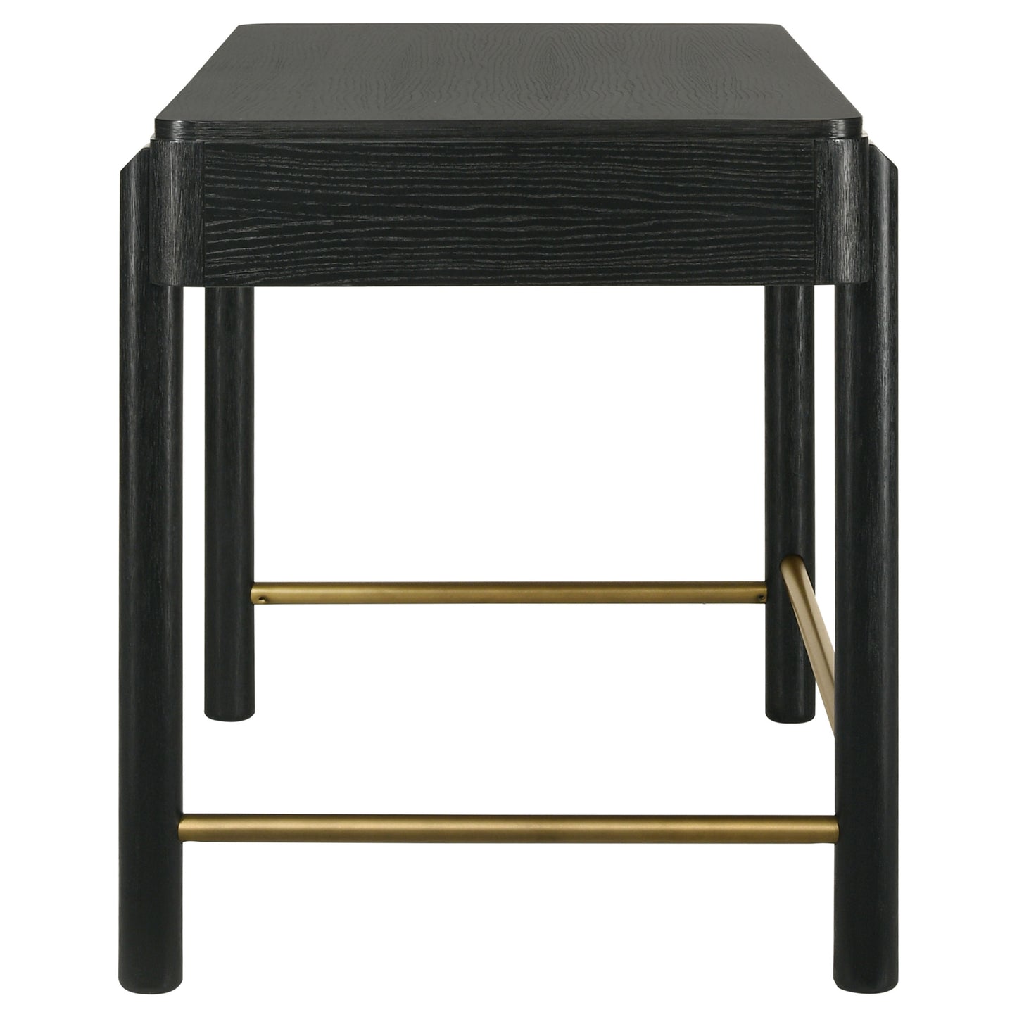 janine 2-drawer vanity desk makeup table black