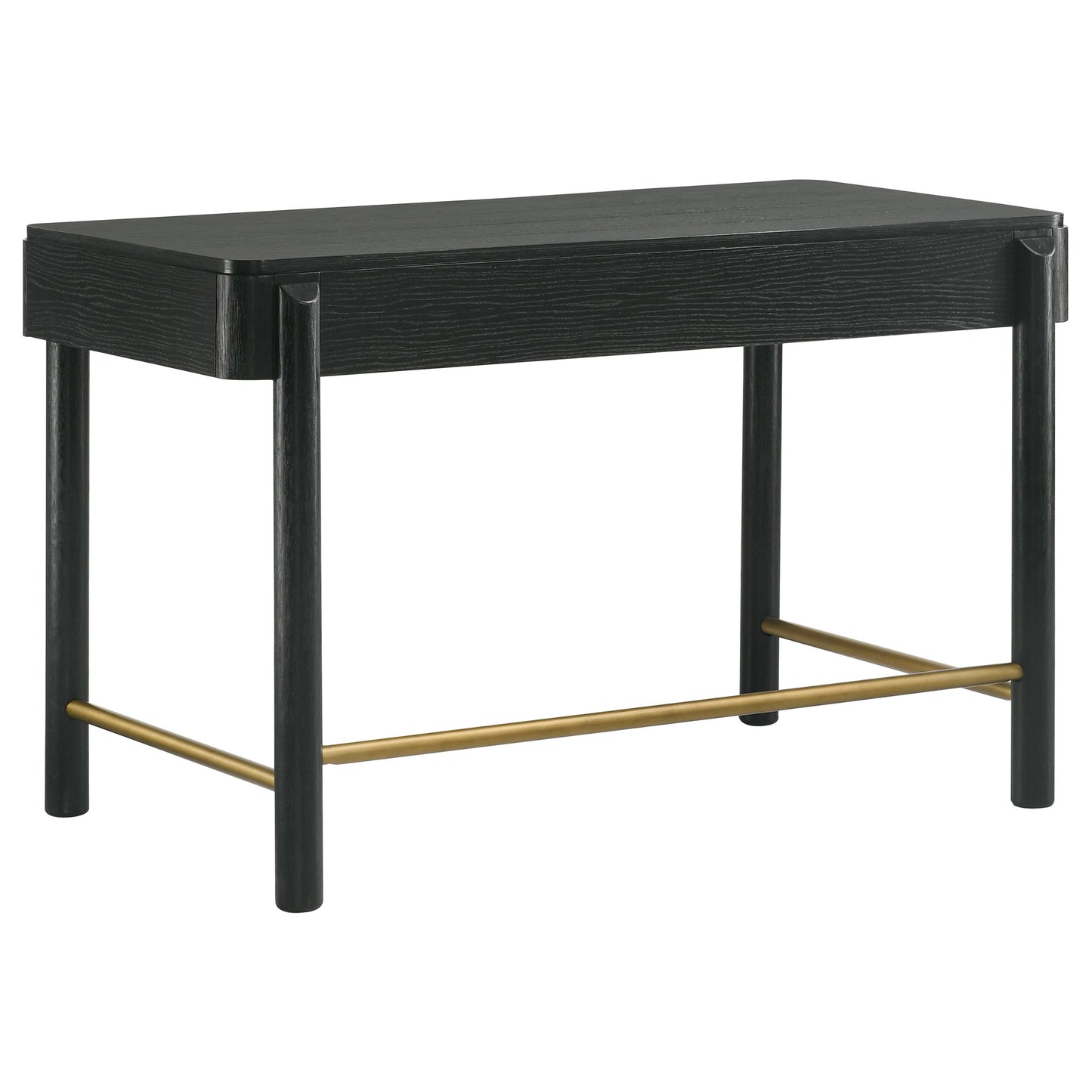 janine 2-drawer vanity desk makeup table black