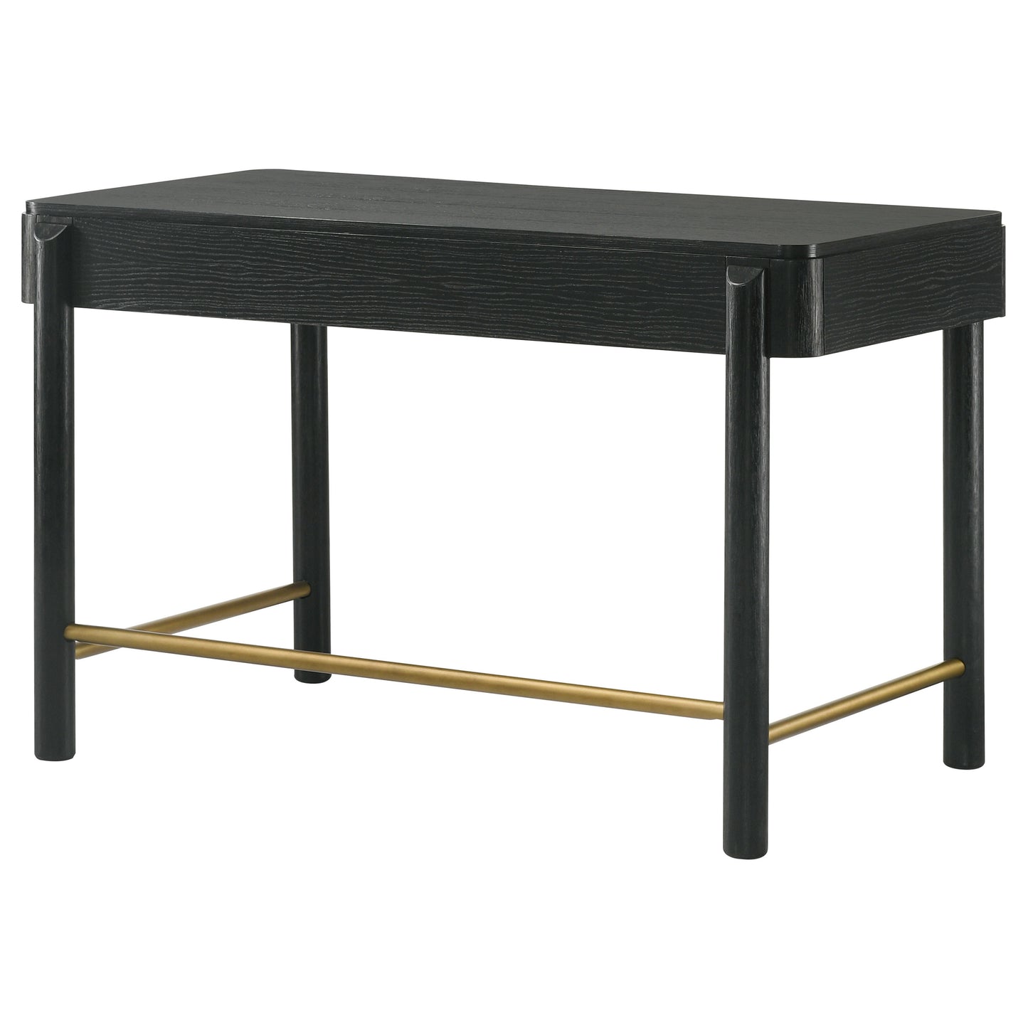 janine 2-drawer vanity desk makeup table black