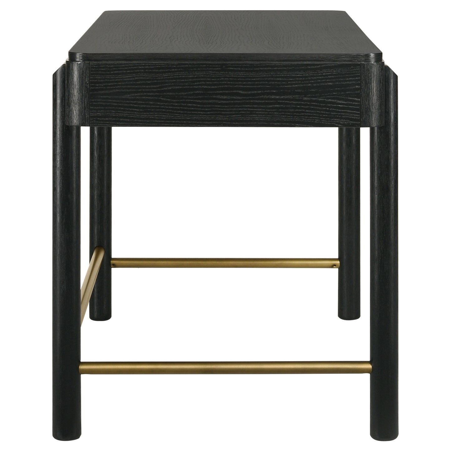 janine 2-drawer vanity desk makeup table black