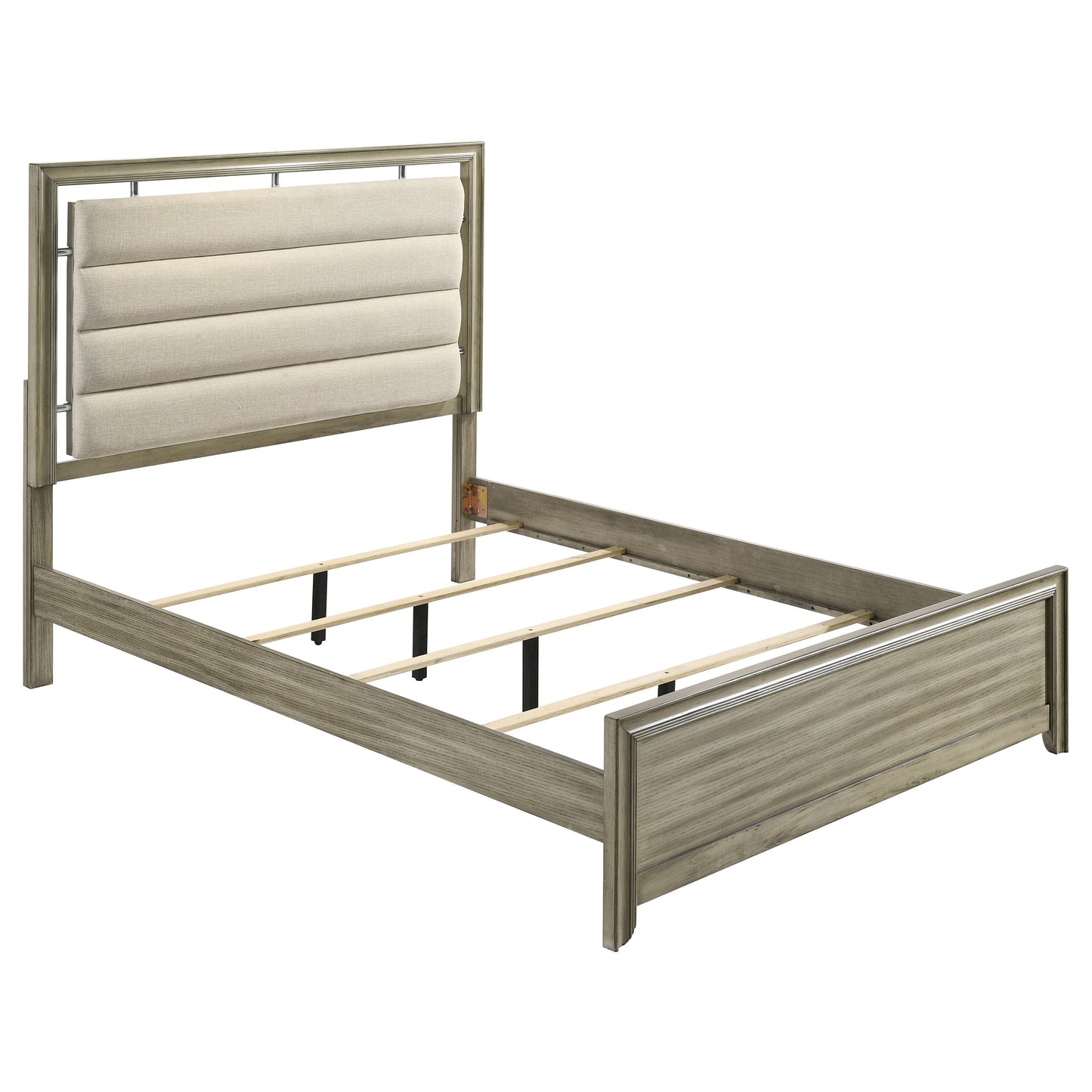 antonella wood eastern king panel bed rustic beige