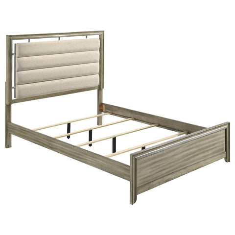 Denison Wood California King Panel Bed Rustic Beige