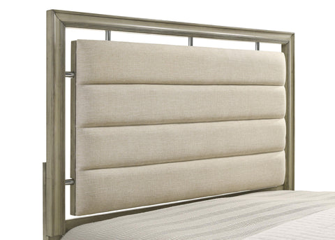 Denison Wood California King Panel Bed Rustic Beige