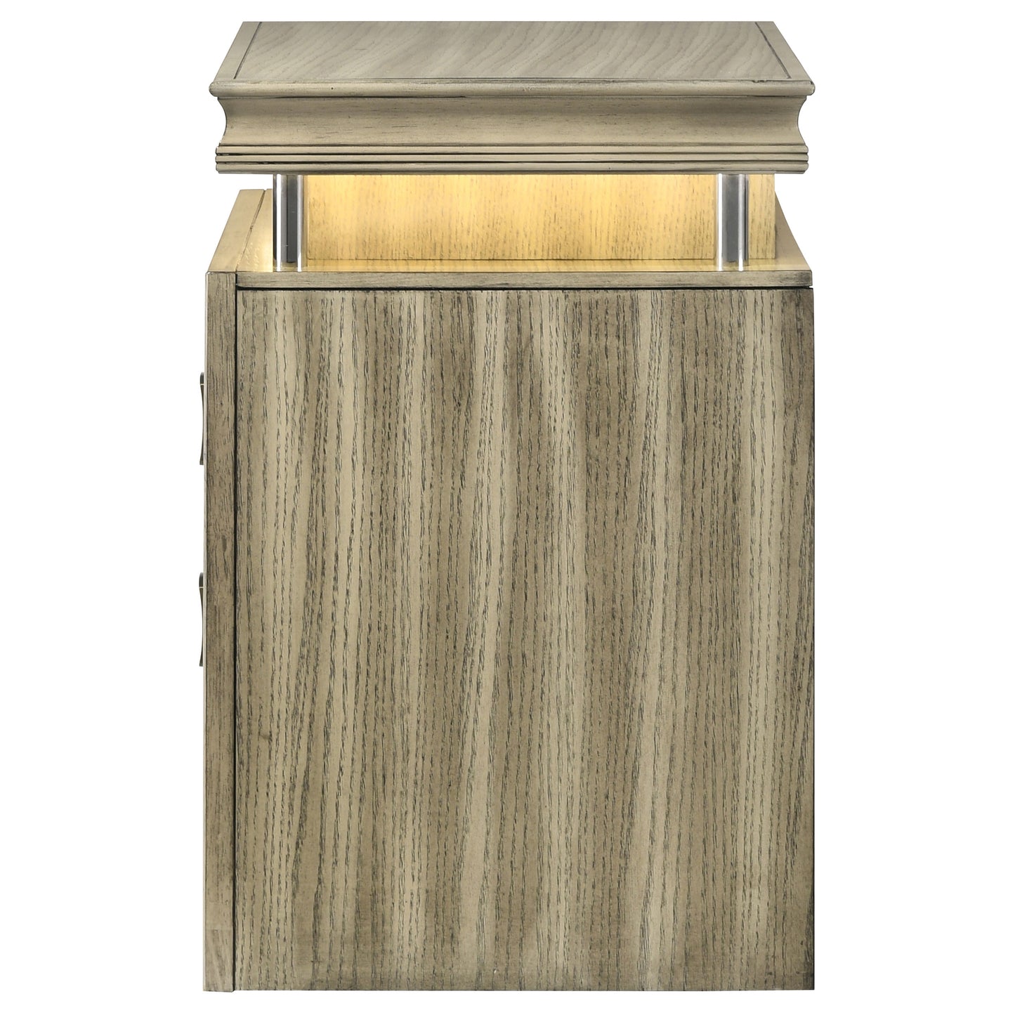 antonella 3-drawer nightstand rustic beige