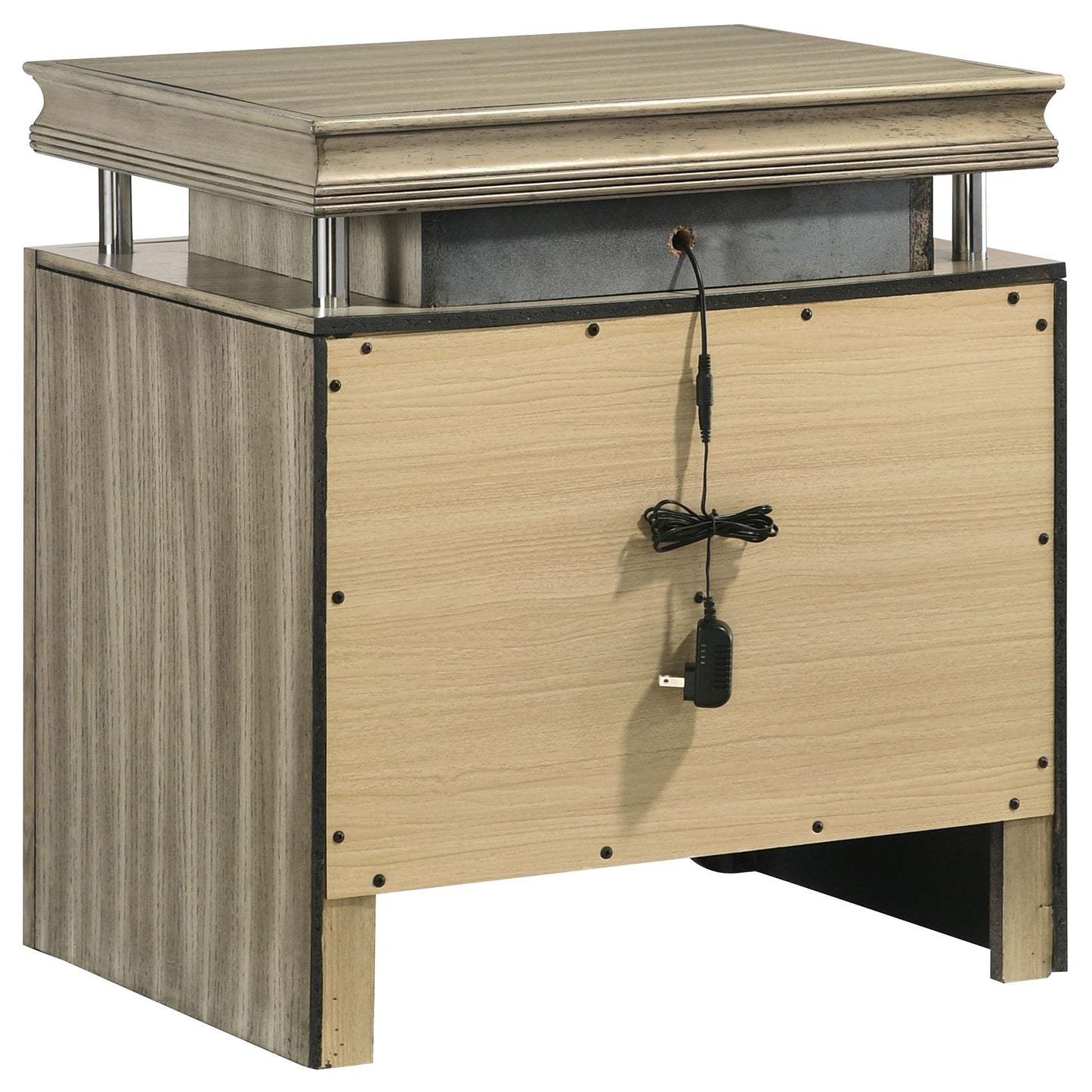 antonella 3-drawer nightstand rustic beige