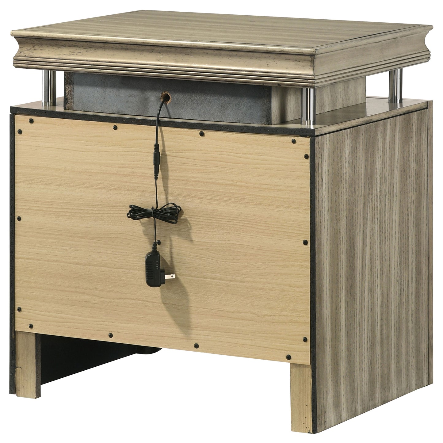 antonella 3-drawer nightstand rustic beige