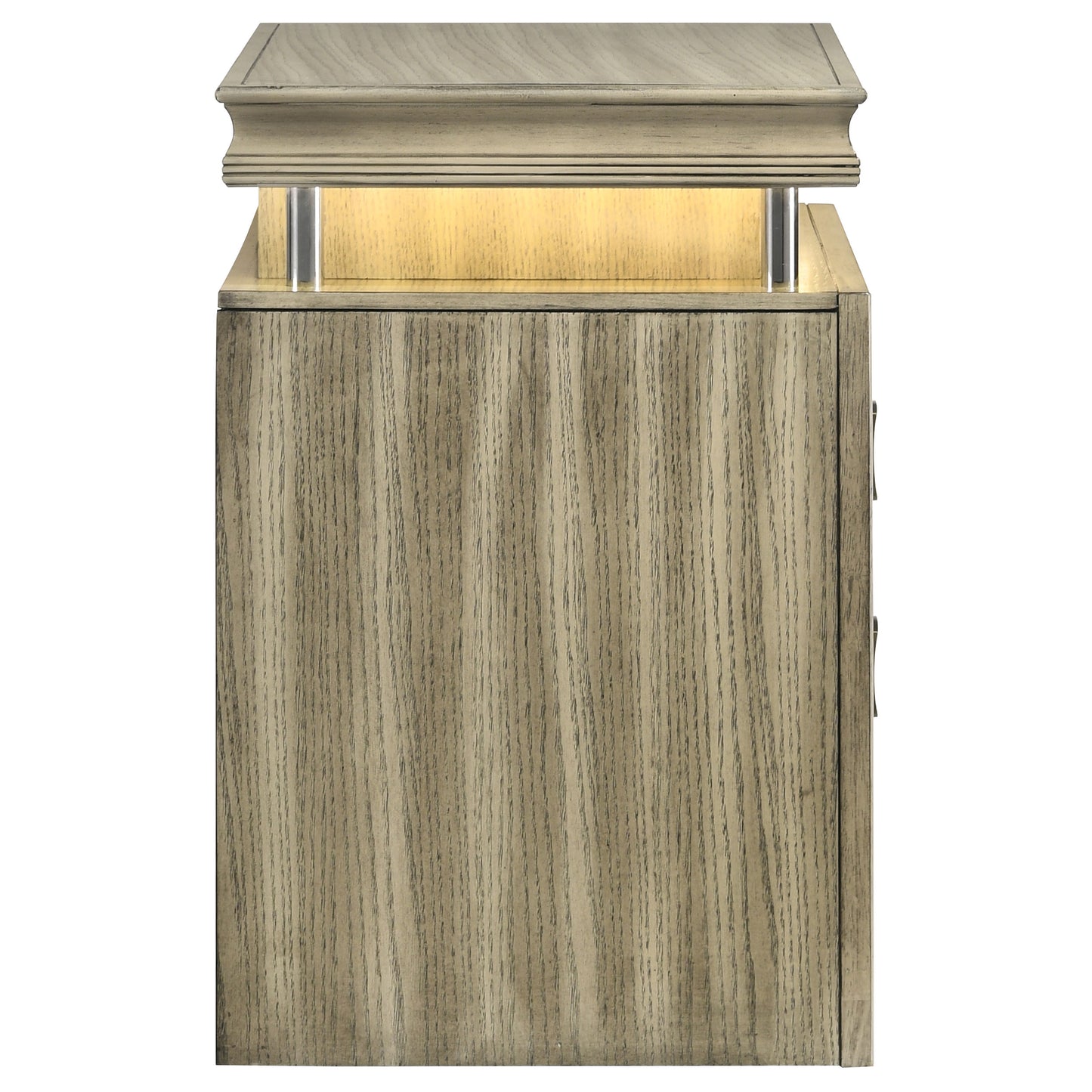 antonella 3-drawer nightstand rustic beige