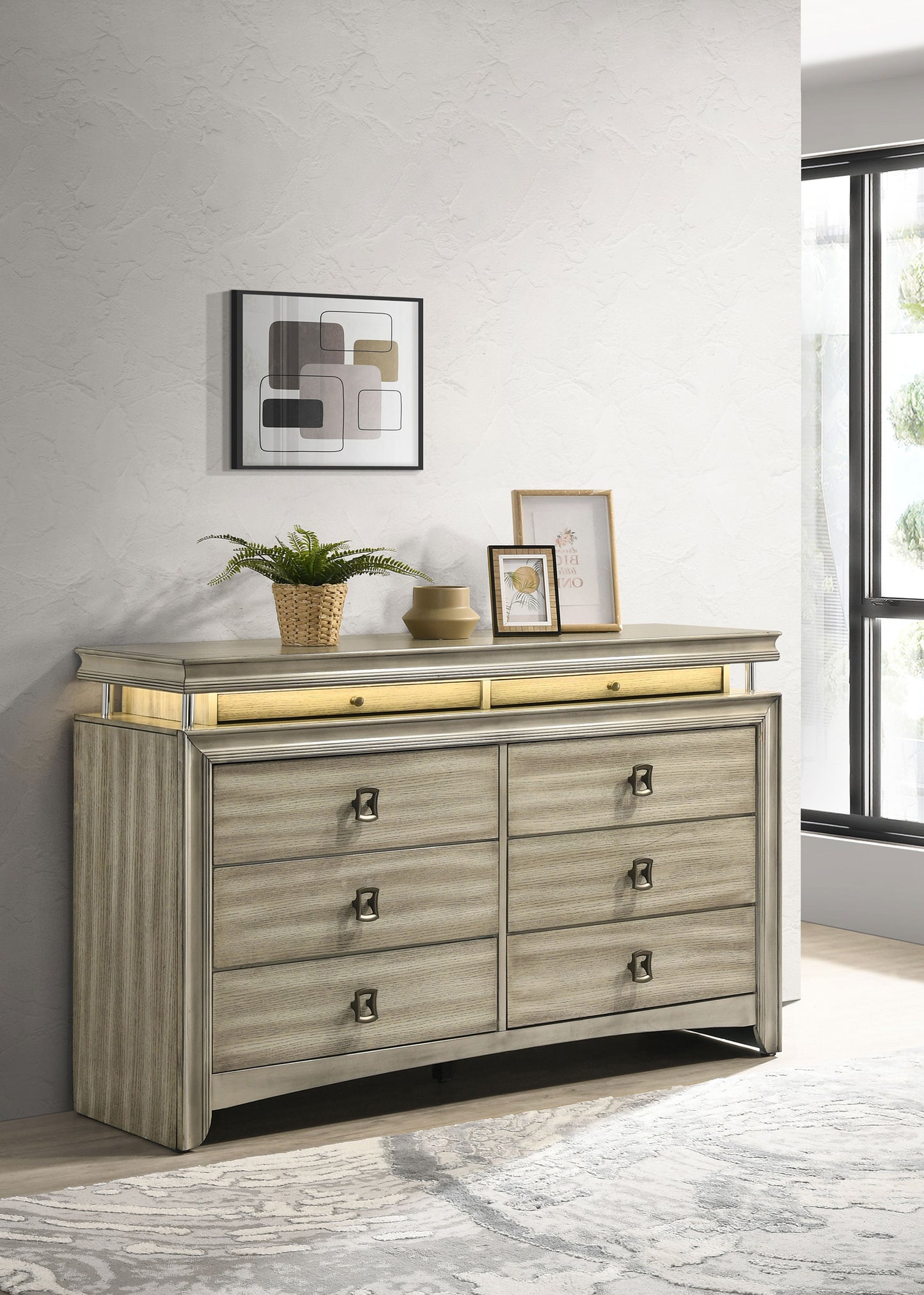 antonella 8-drawer dresser rustic beige