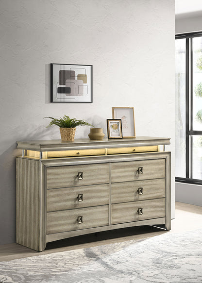 Antonella 8-drawer Dresser Rustic Beige