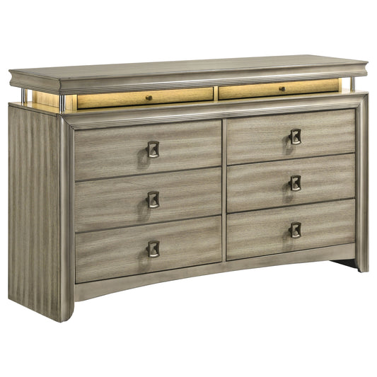 Antonella 8-drawer Dresser Rustic Beige