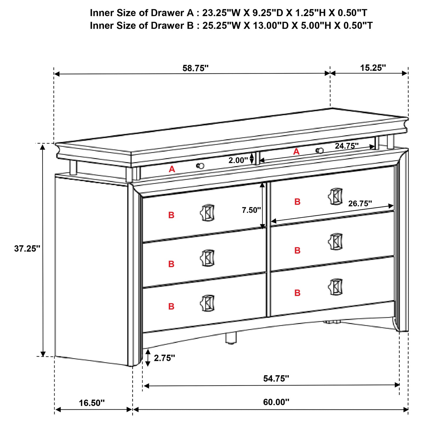 antonella 8-drawer dresser rustic beige