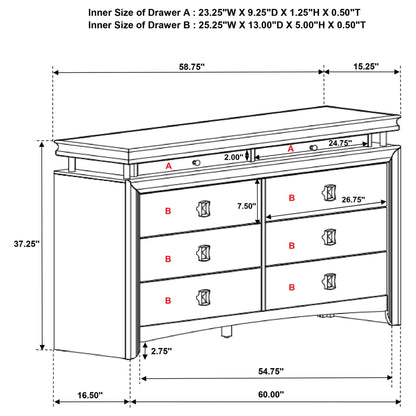 Antonella 8-drawer Dresser Rustic Beige