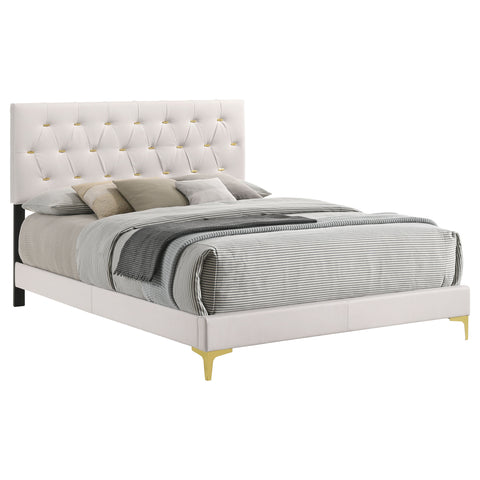 Alice Upholstered Eastern King Panel Bed WhiteWhite