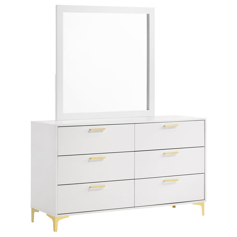 Alice 6-drawer Dresser with Mirror WhiteWhite