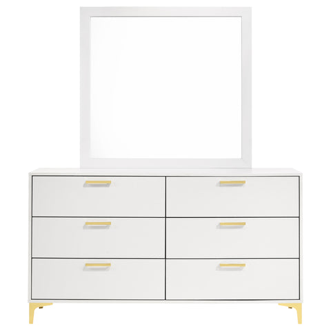 Alice 6-drawer Dresser with Mirror WhiteWhite