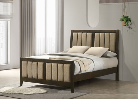 Elijah 51-inch Upholstered Full Bed Dark CocoaDark Cocoa