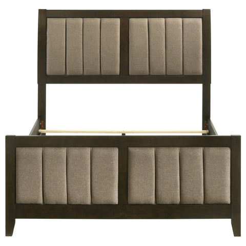 Elijah 51-inch Upholstered Full Bed Dark CocoaDark Cocoa