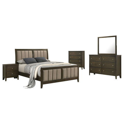 Elijah 5-piece Eastern King Bedroom Set Dark CocoaDark Cocoa