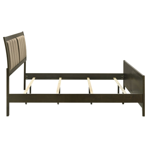 Elijah 51-inch Upholstered Eastern King Bed Dark CocoaDark Cocoa