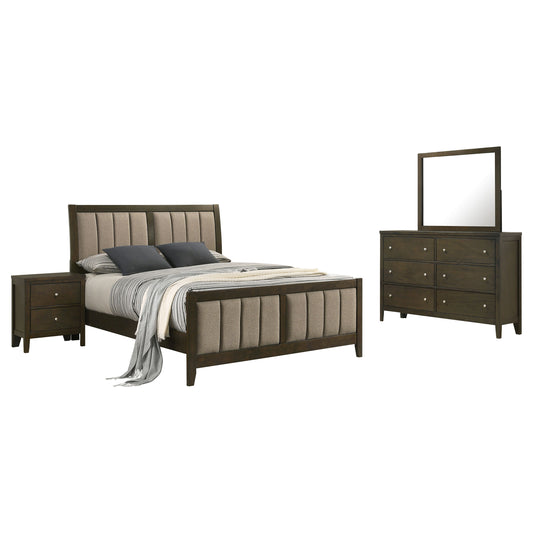 Elijah 4-piece Queen Bedroom Set Dark CocoaDark Cocoa