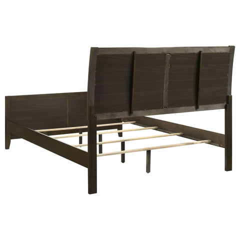 Elijah 51-inch Upholstered Queen Bed Dark CocoaDark Cocoa