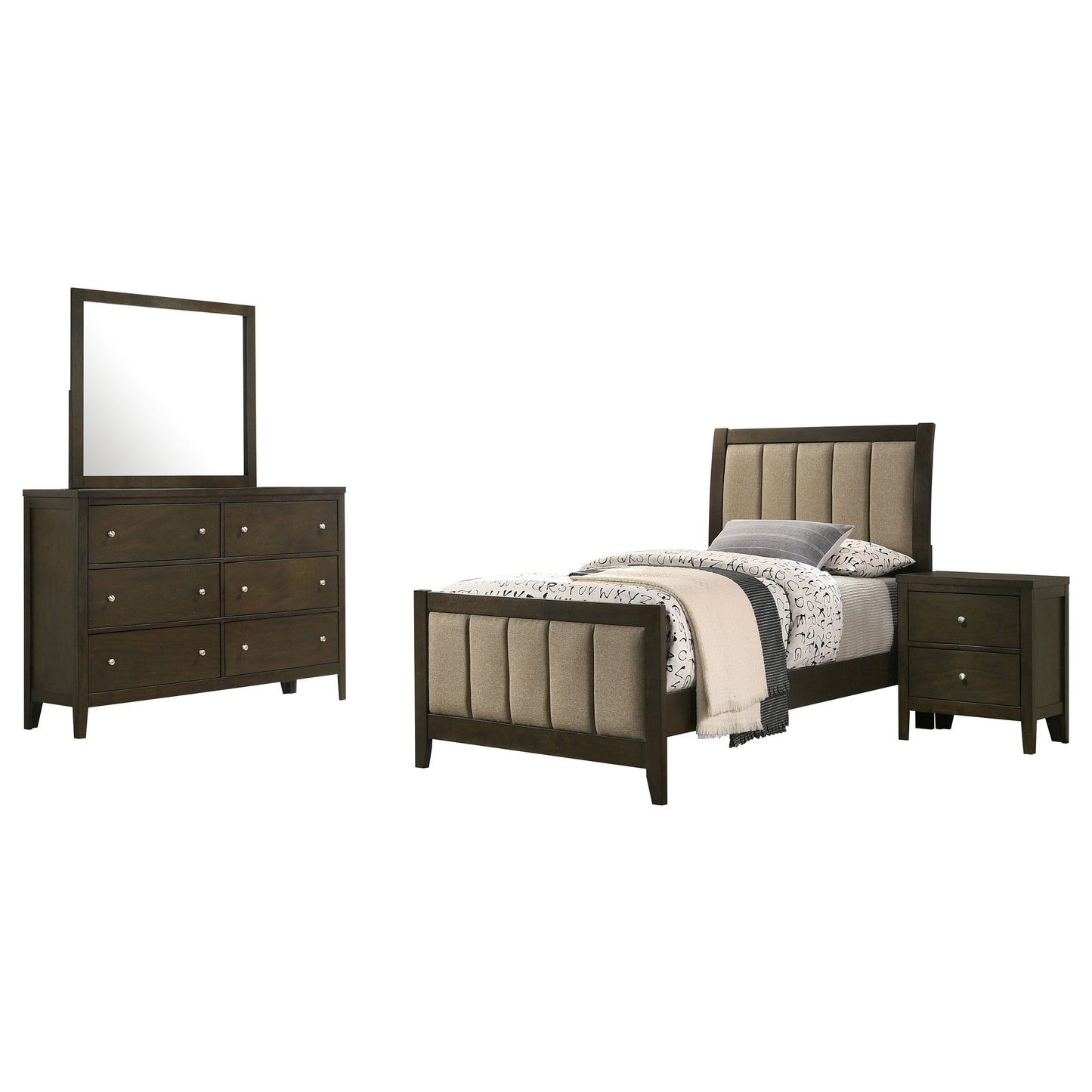 elijah 4-piece twin bedroom set dark cocoadark cocoa