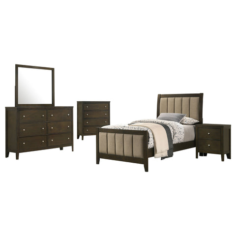 Elijah 5-piece Twin Bedroom Set Dark CocoaDark Cocoa