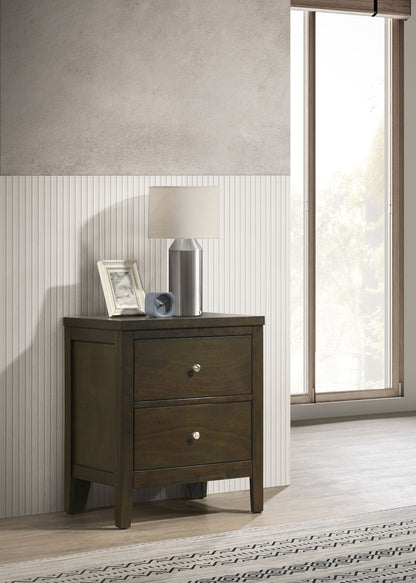 Elijah 2-drawer Nightstand Bedside Table Dark CocoaDark Cocoa