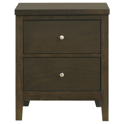 Elijah 2-drawer Nightstand Bedside Table Dark CocoaDark Cocoa