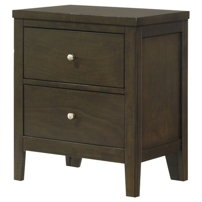 Elijah 2-drawer Nightstand Bedside Table Dark CocoaDark Cocoa