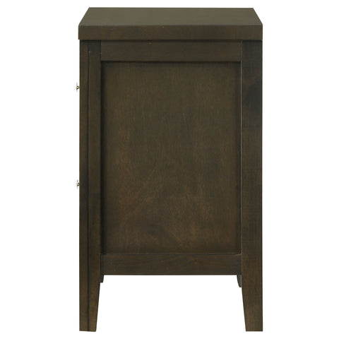 Elijah 2-drawer Nightstand Bedside Table Dark CocoaDark Cocoa