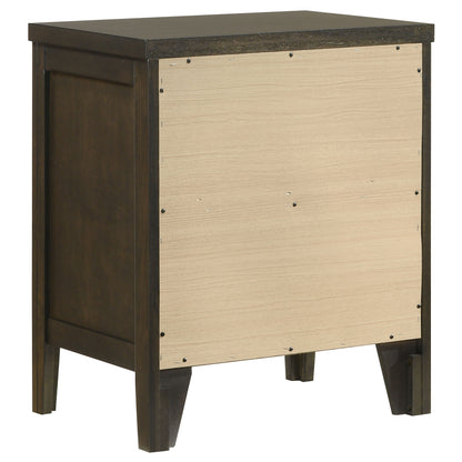 Elijah 2-drawer Nightstand Bedside Table Dark CocoaDark Cocoa