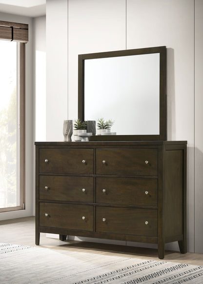 Elijah 6-drawer Dresser and Mirror Dark CocoaDark Cocoa