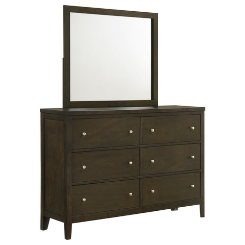 Elijah 6-drawer Dresser and Mirror Dark CocoaDark Cocoa