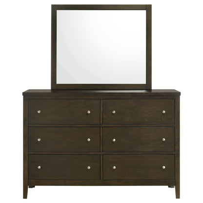 Elijah 6-drawer Dresser and Mirror Dark CocoaDark Cocoa