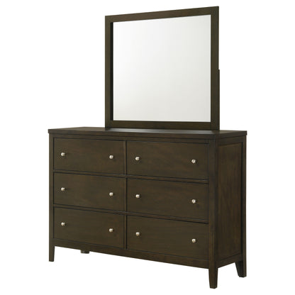 Elijah 6-drawer Dresser and Mirror Dark CocoaDark Cocoa