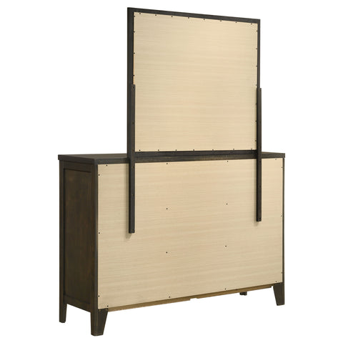 Elijah 6-drawer Dresser and Mirror Dark CocoaDark Cocoa