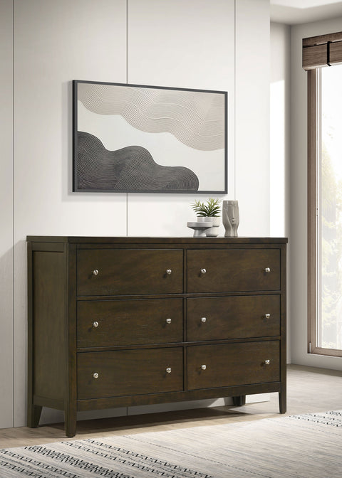 Elijah 6-drawer Dresser Cabinet Dark CocoaDark Cocoa