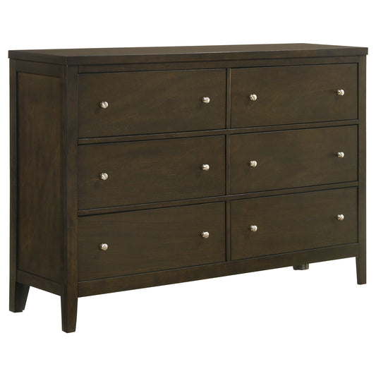 Elijah 6-drawer Dresser Cabinet Dark CocoaDark Cocoa