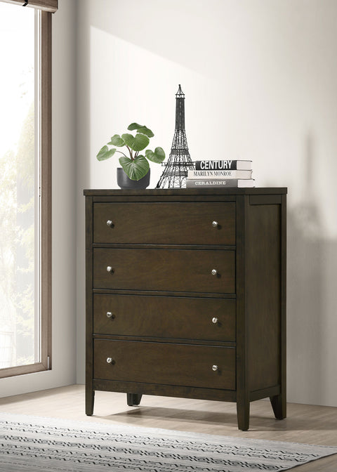 Elijah 4-drawer Chest of Drawers Dark CocoaDark Cocoa