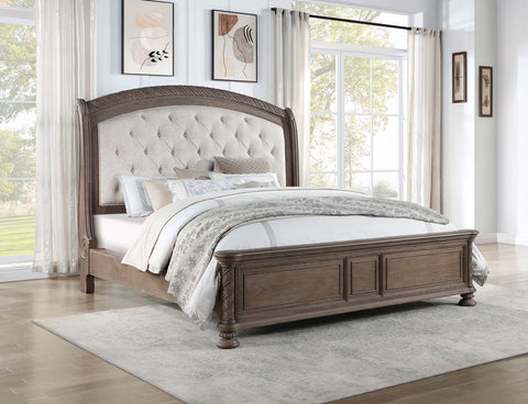 Forman Wood Eastern King Sleigh Bed WalnutWalnut