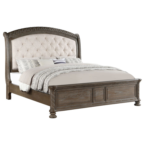 Forman Wood Eastern King Sleigh Bed WalnutWalnut