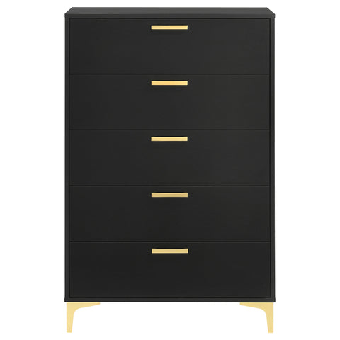 Alice 5-drawer Bedroom Chest BlackBlack