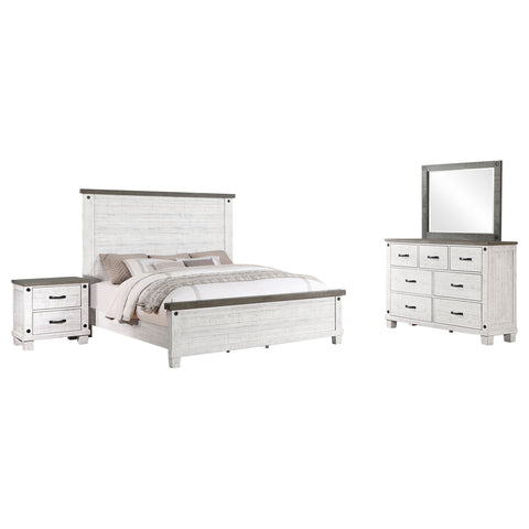 Bledel 4-piece Eastern King Bedroom Set Distressed WhiteDistressed White