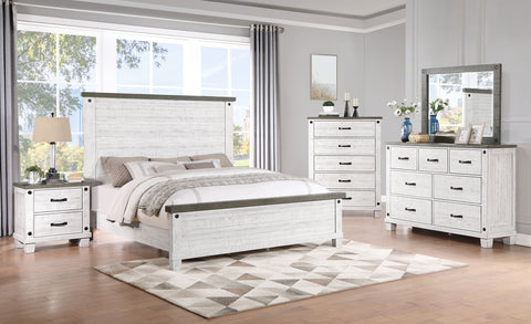Bledel 5-piece Queen Bedroom Set Distressed WhiteDistressed White