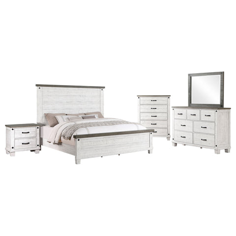 Bledel 5-piece Queen Bedroom Set Distressed WhiteDistressed White